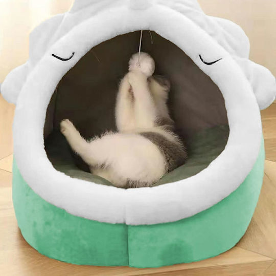 Small Breed Dog Cat Bed Size L Polyester Unicorn Design 42x42x35 Cm Green