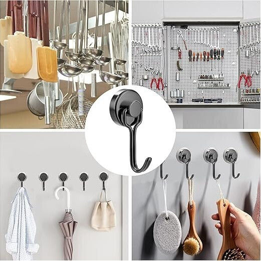 Set 12 Neodym Magnete Haken Organisation 16 × 45 Mm Schwarze
