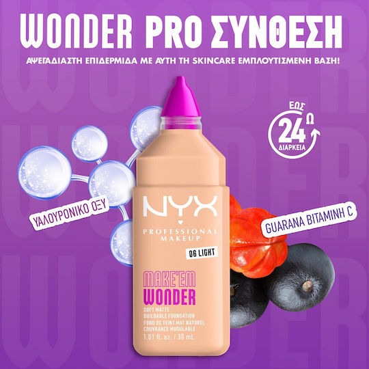 NYX Professional Makeup Make'Em Wonder Liquid Foundation 4 Cool Porcelain 30ml