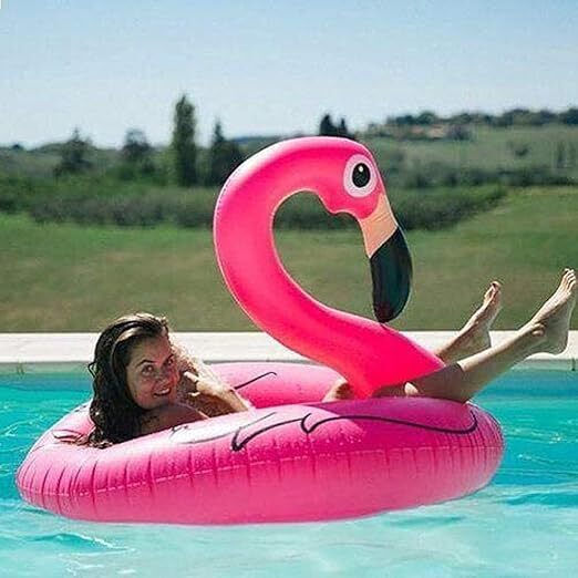 Inel De Înot Gonflabil Zola Flamingo Model Diametru 75 Cm Pvc 90 X 75 Cm Roz