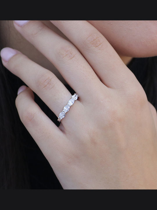 Women's Ring with Diamond in 14K White Gold