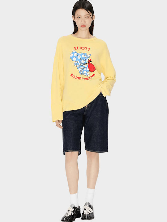 Cartoon Women's T-shirt Yellow