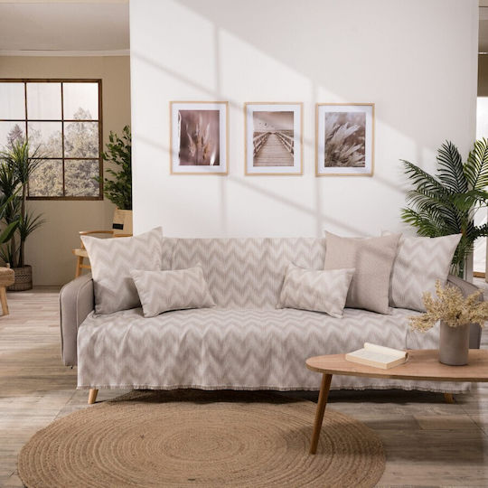 Teoran Sanremo Three-Seater Sofa Throw Chenille 180x300cm Gray