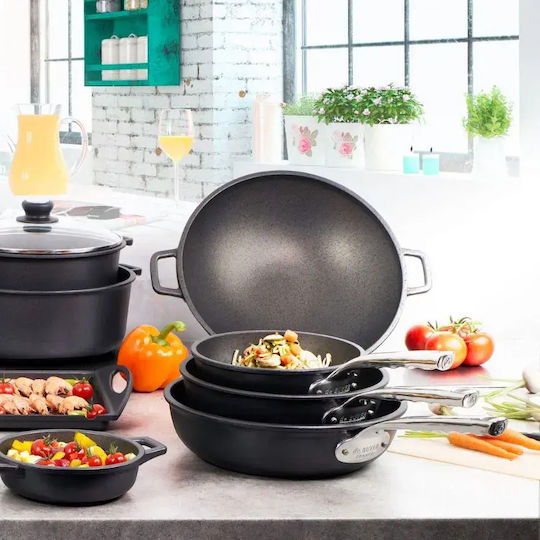 De Buyer Cast Iron Wok with Non-Stick Coating 36cm