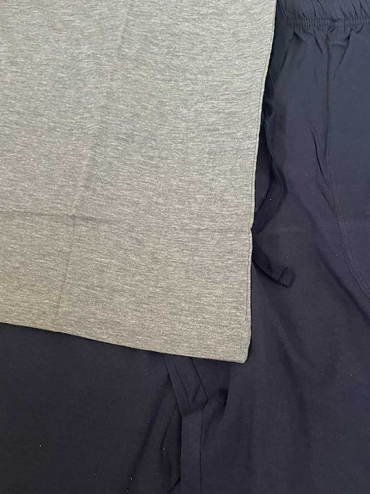 Enrico Coveri Sommer Herrenpyjama Grau Melange