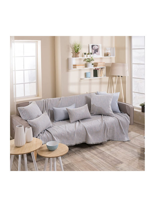 Teoran Lecce Ριχτάρι Πολυθρόνας Chenille 180x150εκ. Γκρι
