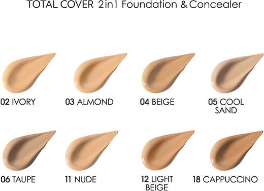 Golden Rose Total cover 2in1 Foundation & Concealer 30ml