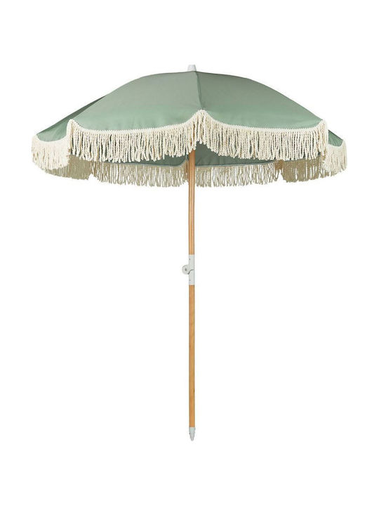 Umbrelă Rotundă Din Lemn Boho Lounge Verde Φ1.6m