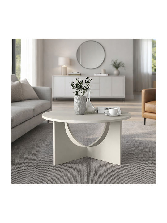Round Central Coffee Table Lemmar Wooden Sandstone W75xL75xH36.8cm GP042-0379 1