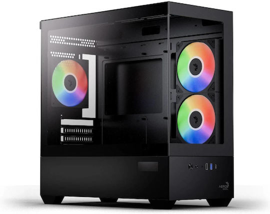 Aerocool P300D Digi-G-BK-v1 Gaming Mini Tower Carcasă PC cu Deschidere Laterală Neagră
