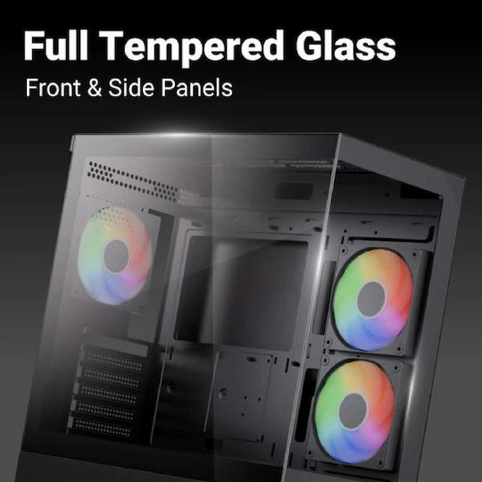 Aerocool P300D Digi-G-BK-v1 Gaming Mini Tower Carcasă PC cu Deschidere Laterală Neagră