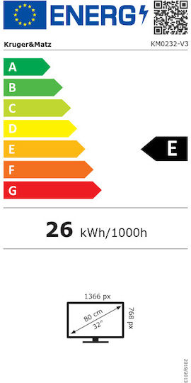 Kruger & Matz Смарт Телевизор 32" HD Ready LED KM0232-V3 (2021)