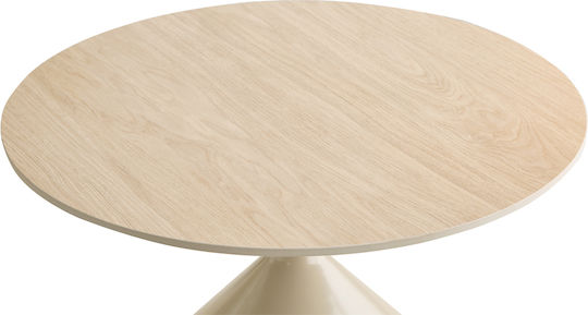 Masă Laterală Rotundă Mese De Cafea Knot Crem 2 Buc M70xL70xÎ40cm