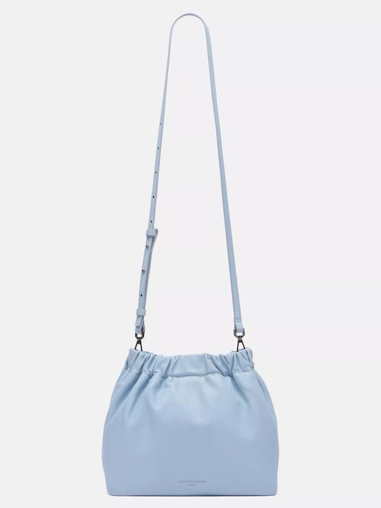 Damen Leder Schultertasche Hellblau