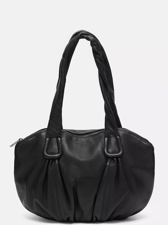 Damen Handtaschen und Damentaschen Leder Schulter Schwarz