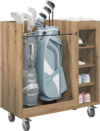 Golf Cabinet Wheels Monochrome Artisan Oak 90 x 45 x 98 cm 899470 Beige
