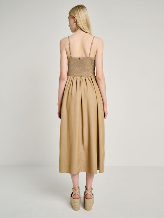 Summer Midi Denim Brown Dress 67-002.055.N0049