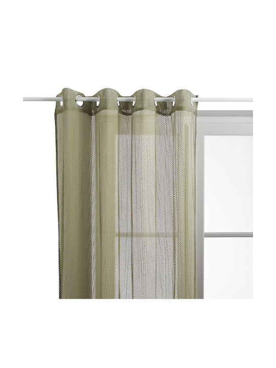 Κουρτίνα με Τρουκς Zina Khaki 140x240εκ.