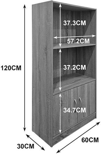 Етажерка Tekaro Антрацитена 60x30x120см