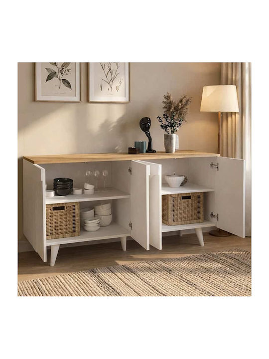 Bufet Din Lemn Alb 150x45x74.6cm
