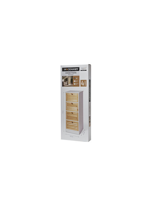 Bamboo Storage Drawers with 4 Drawers L31.5xW30xH81cm