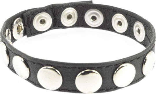 Rimba Bondage Play Penis Ring with Studs Adjustable Black