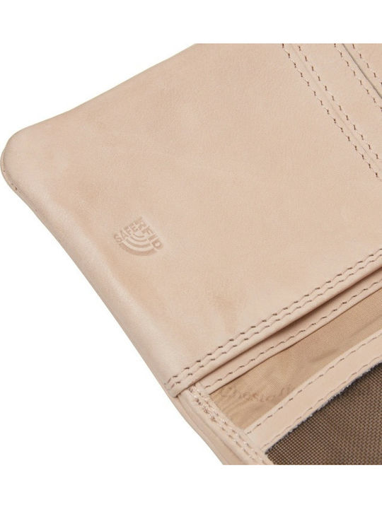 Small Leather Women's Wallet Beige