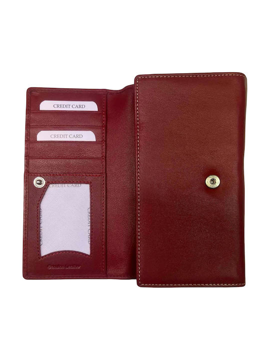 Kleines Leder Damenbrieftasche mit RFID Rot