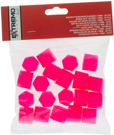 17 Mm Pink Screw Caps 20 Pcs Wheels Remover