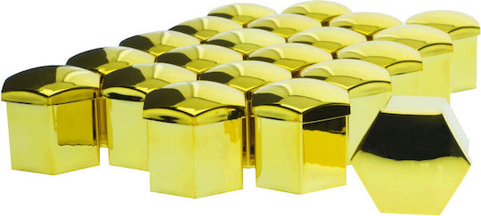 17 Mm Golden Bolt Caps 20 Pcs Set Wheel Rim Puller