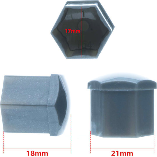 Extremo Tuning Capace Șuruburi 17 Mm Gri 20 Bucăți Extractor Roți