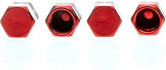 Extremo Tuning Aluminum Nuts Schrader Valves 4 Pieces Red