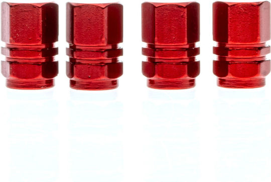 Extremo Tuning Aluminum Nuts Schrader Valves 4 Pieces Red