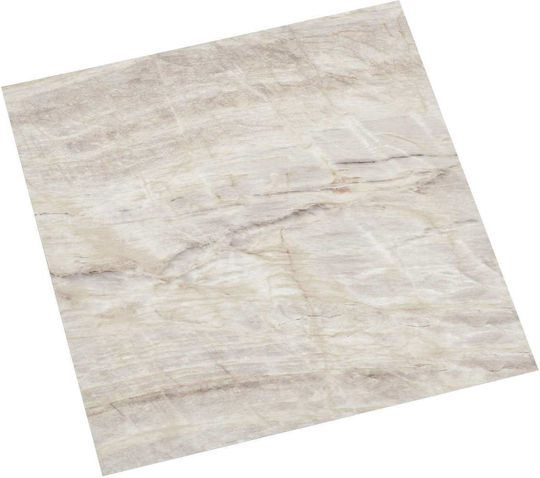 vidaXL Set Plastic Floor PVC with 55 Tiles 1.5mm M30.5xP30.5cm Beige
