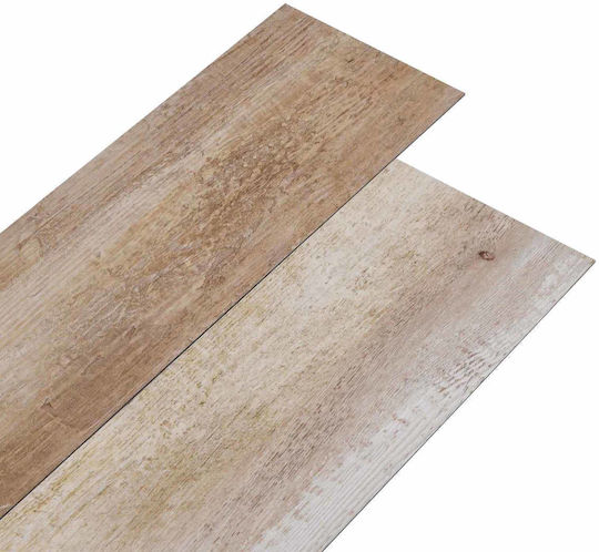vidaXL Σετ Πλαστικό Δάπεδο PVC με 36 Πλακάκια 2mm Μ91.5xΠ15εκ. Καφέ