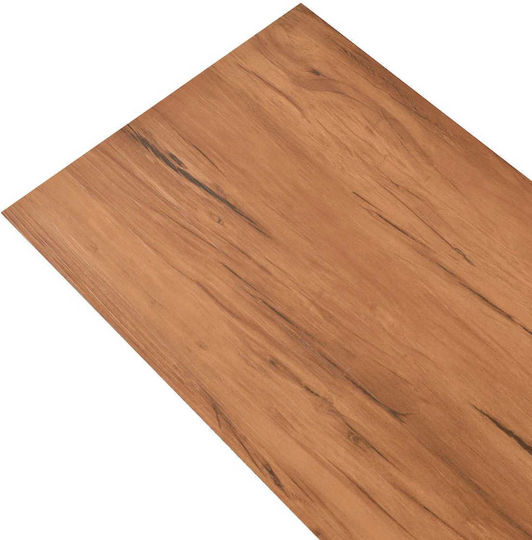 vidaXL Set Plastic Floor PVC with 18 Tiles 2mm M122.8xP23.8cm Brown