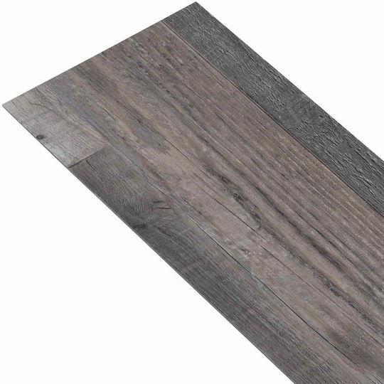 vidaXL Set Plastic Floor PVC with 36 Tiles 2mm M91.5xP15cm Brown