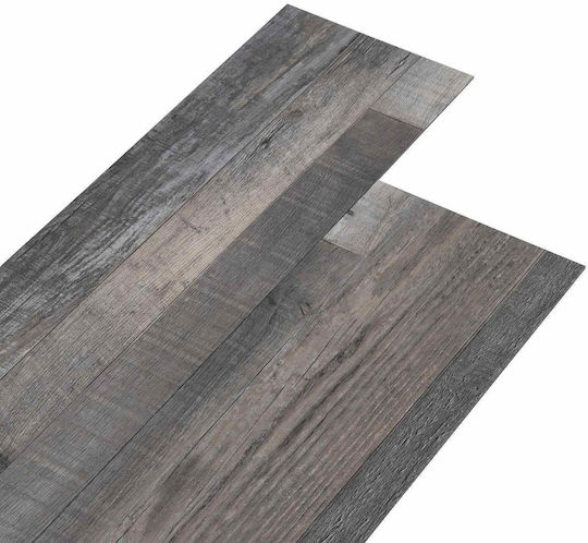 vidaXL Set Plastic Floor PVC with 36 Tiles 2mm M91.5xP15cm Brown