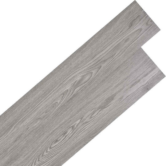 vidaXL Set Plastic Floor PVC with 36 Tiles 2mm M91.5xP15cm Gray
