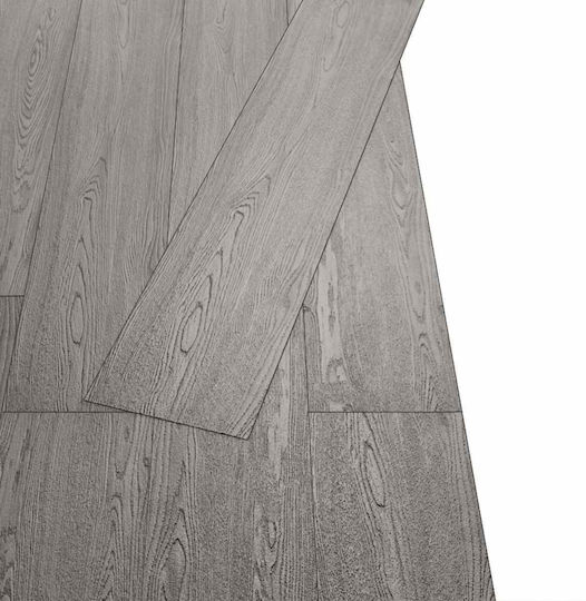 vidaXL Set Plastic Floor PVC with 36 Tiles 2mm M91.5xP15cm Gray