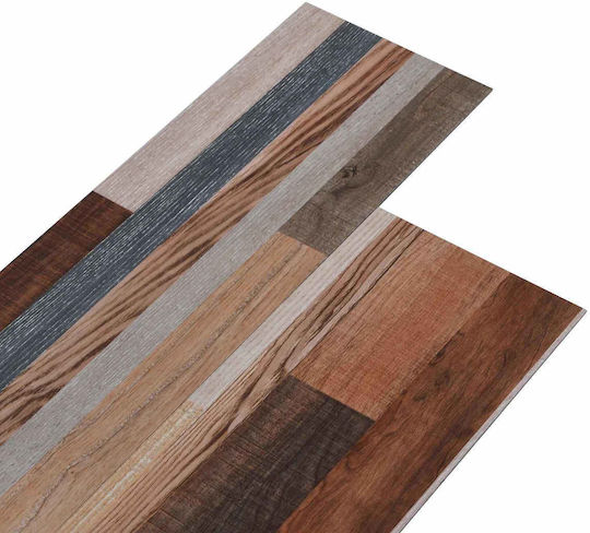 vidaXL Set Plastic Floor PVC With 18 Tiles 2mm L91.5xW15cm