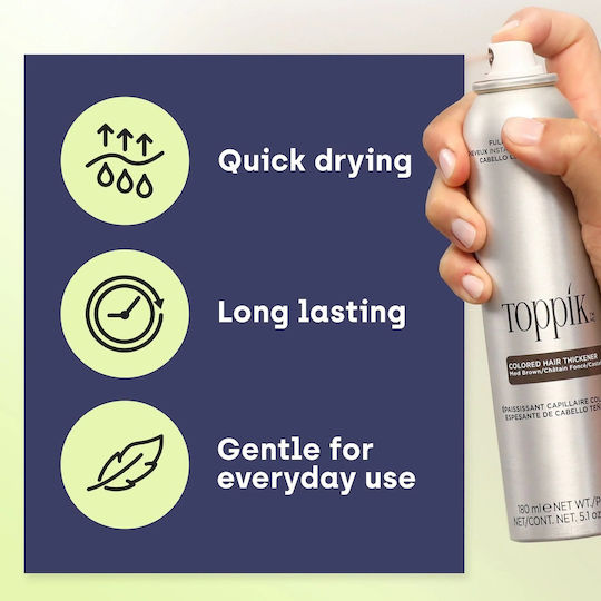 Toppik Hair Root Concealer Spray with Keratin Colored Hair Thickener Medium Brown 144gr