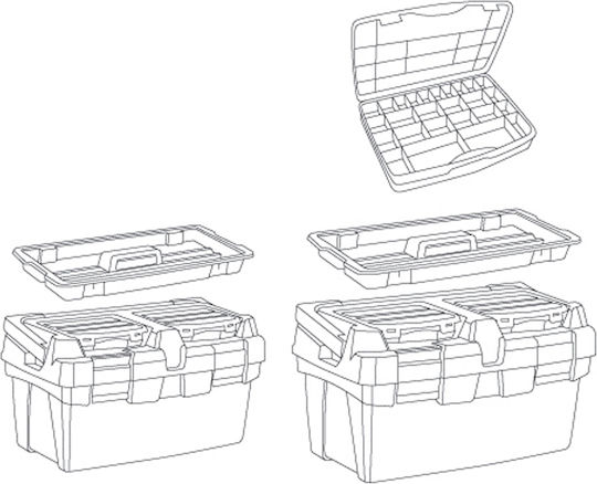 Tayg 500E Hand Tool Case Plastic with Tobacco Case Dimensions: W50xD29.5xH27cm