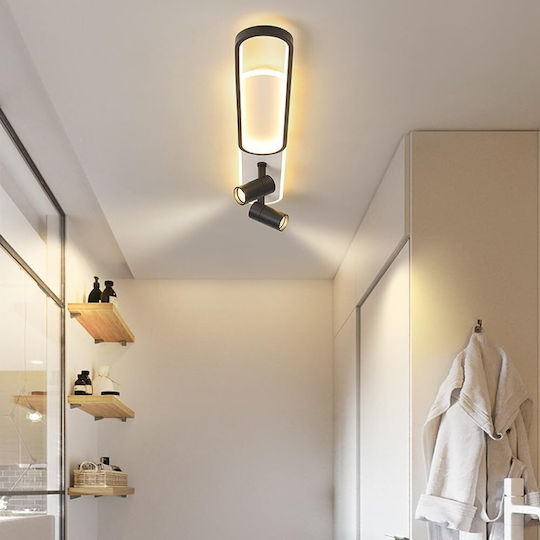 Alista Home Πλαφονιέρα Οροφής Μαύρη με Ενσωματωμένο LED