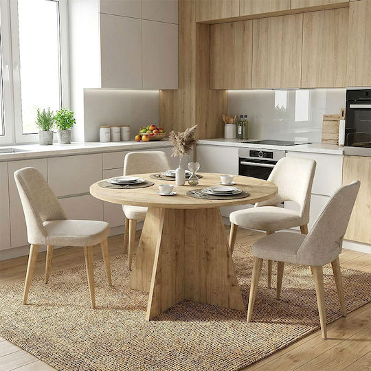 Tailor Τραπέζι Τραπεζαρίας Ξύλινο Sapphire Oak 120x120x75.7εκ.