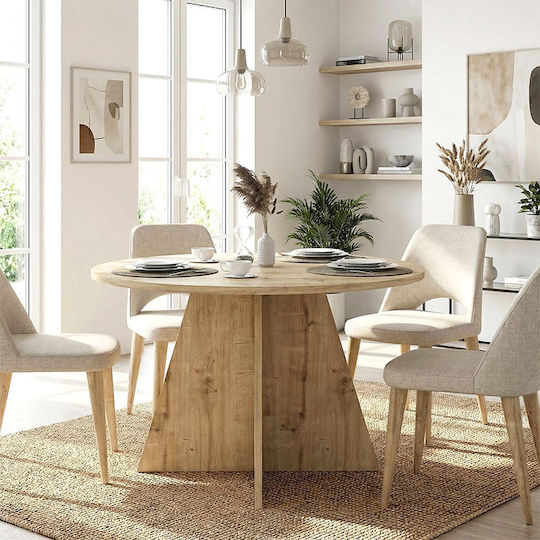 Tailor Τραπέζι Τραπεζαρίας Ξύλινο Sapphire Oak 120x120x75.7εκ.