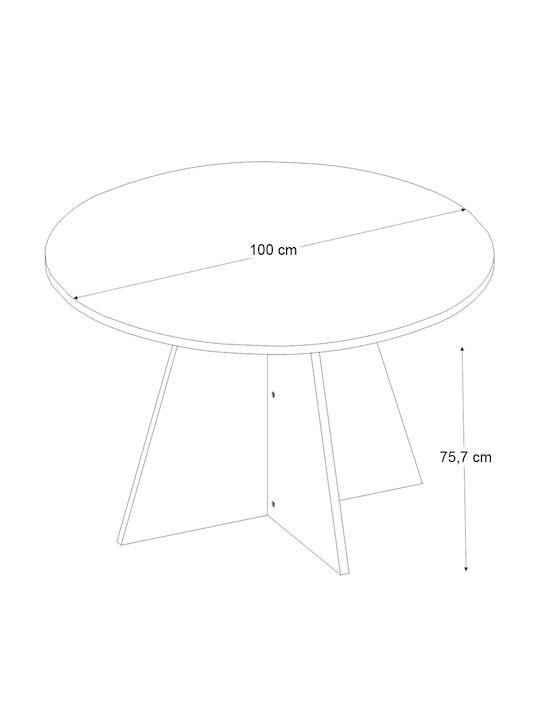 Tailor Трапезна Маса Дървена Sapphire Oak 100x100x75.7см