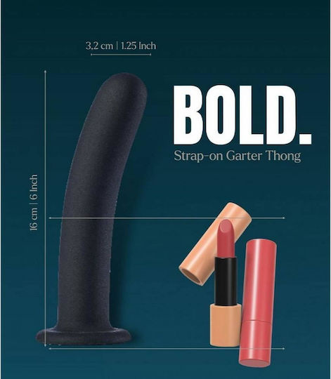 Μαύρο Εσώρουχο Strap On Ομοίωμα Σιλικόνης Dreamtoys Bold Ivy Strap On Thong Dildo Black 15.5cm