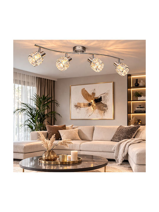 Elmark Spot with 4 Lights and with Socket E14 in Silver Color