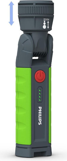 Philips Wiederaufladbar Taschenlampe LED IP54 mit maximaler Helligkeit 1000lm Grün